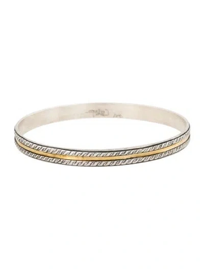 Pre-owned Gurhan Two-tone Lancelot Bangle Bracelet, 7.25" In Multicolor