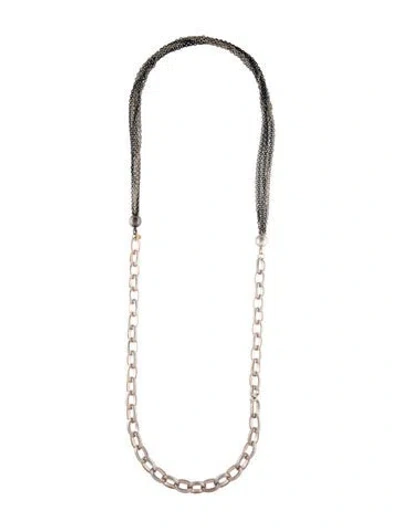 Pre-owned Gurhan Two-tone Multistrand Chain Necklace, 41"