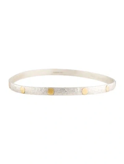 Pre-owned Gurhan Two-tone Slip On Bangle Bracelet, 8.75" In Multi