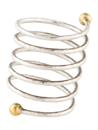 Pre-owned Gurhan Two-tone Spiral Coil Ring In Multi