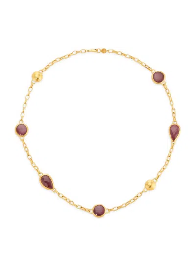 Gurhan Women's Elements Hue 24k Yellow Gold & Ruby Station Necklace