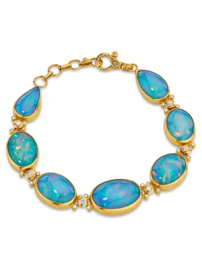 Gurhan Women's Rune 24k Gold All-around Bracelet In Blue