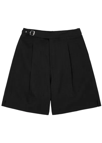 Gusari Côte D'azur Linen Shorts In Black
