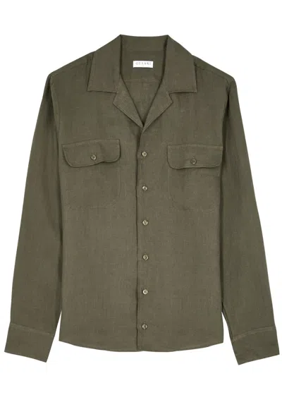 Gusari Safari Linen Shirt In Green