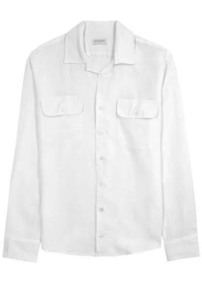 Gusari Safari Linen Shirt In White
