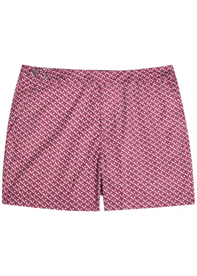 Gusari The Deia Printed Shell Swim Shorts In Red