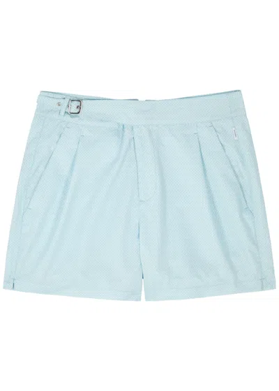 Gusari The London Printed Shell Swim Shorts In Aqua