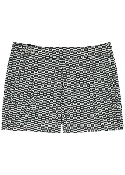 Gusari The London Printed Shell Swim Shorts In Black