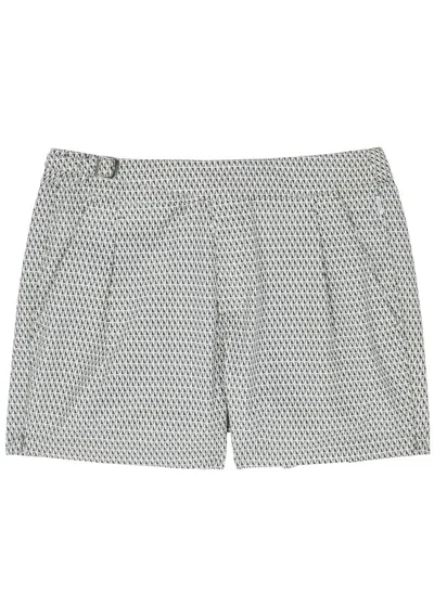 Gusari The London Printed Shell Swim Shorts In Grey