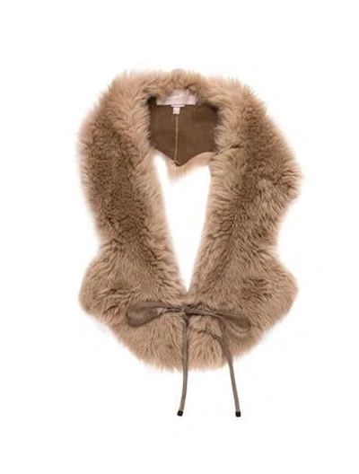 Pre-owned Gushlow And Cole  Shearling Stole In Brown