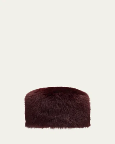 Gushlow And Cole  Toscana Shearling Russian Hat In Burgundy