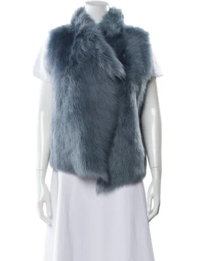 Pre-owned Gushlow And Cole  Wool Fur Jacket W/ Tags In Blue
