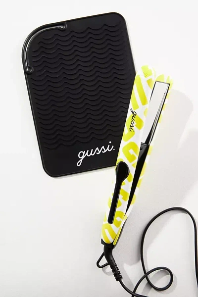 Gussi Mane Squeeze 1" Titanium & Ceramic Flat Iron In White