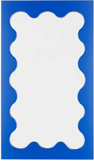 Gustaf Westman Objects Blue Curvy Mini Mirror In Cobalt Blue