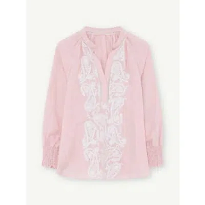 Gustav Annsofie Lace & Linen Blouse In Pink