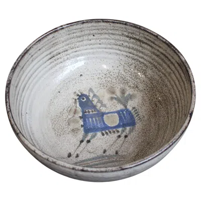 Pre-owned Gustave Reynaud Vintage French Ceramic Bowl By  / Le Mûrier - Large In Gray