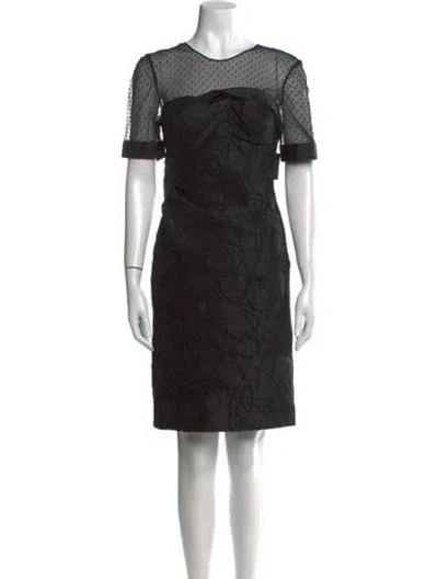 Pre-owned Gustavo Cadile Crew Neck Knee-length Dress In Black