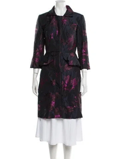Pre-owned Gustavo Cadile Floral Print Coat In Multi