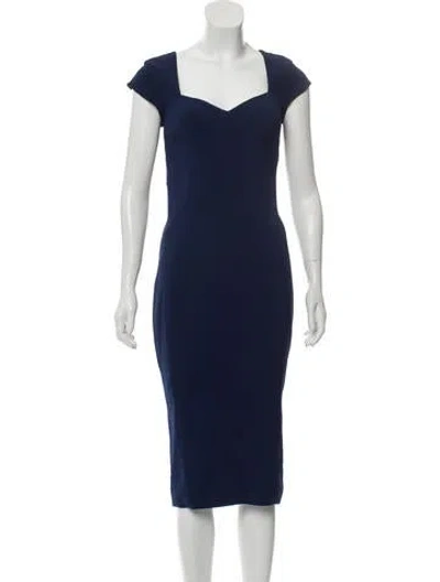 Pre-owned Gustavo Cadile Sheath Midi Dress In Blue