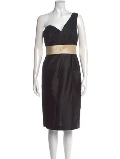 Pre-owned Gustavo Cadile Silk Knee-length Dress In Black