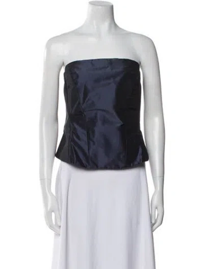 Pre-owned Gustavo Cadile Strapless Crop Top In Blue