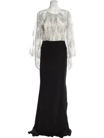 Pre-owned Gustavo Cadile Strapless Long Dress In Black