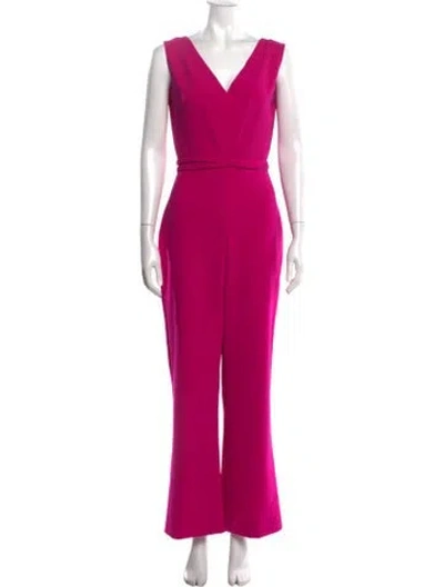 Pre-owned Gustavo Cadile V-neck Jumpsuit In Pink