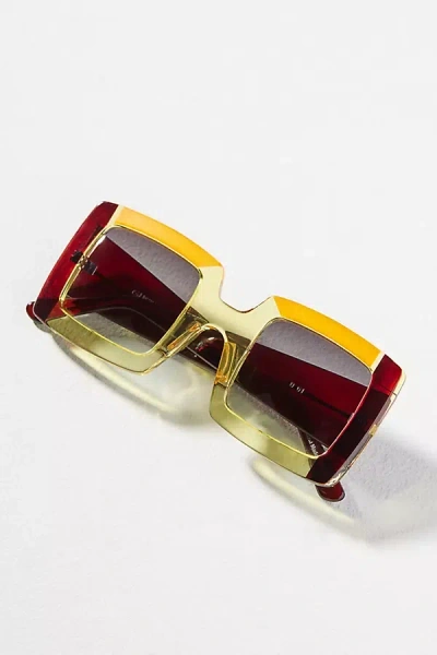 Gustavo Square Colorblock Sunglasses In Green