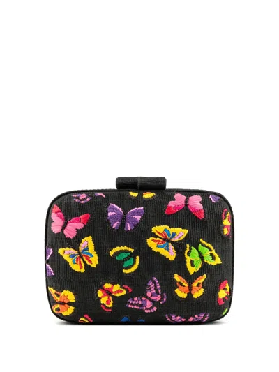 Gustoko Butterfly Motif Clutch In Schwarz