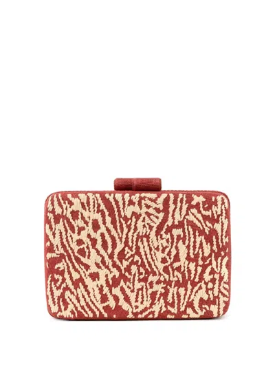 Gustoko Embroidered-pattern Clutch In Pink