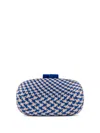 Gustoko Houndstooth Pattern Clutch In Blue