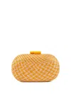 Gustoko Houndstooth Pattern Clutch In Yellow