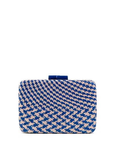 Gustoko Interwoven-effect Clutch In Blau