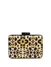 Gustoko Leopard-pattern Clutch In Black