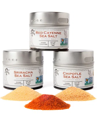 Gustus Vitae Set Of 3 Red Hot Sea Salts Tins