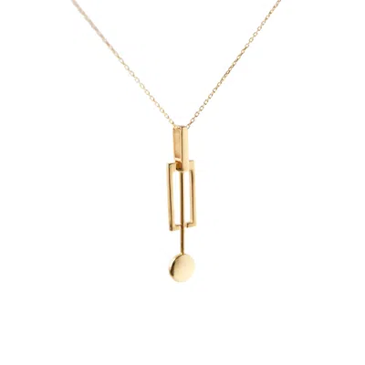 Gutta Design Women's Gold / White Tic-toc Necklace Gold Plated