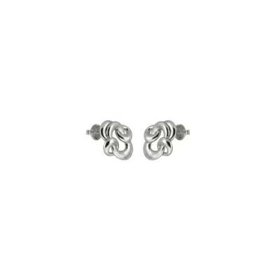 Gutta Design Women's Silver Knot Earring Rhodium Plated