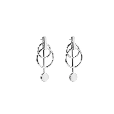 Gutta Design Women's Silver Mesh Earring Rhodium Plated