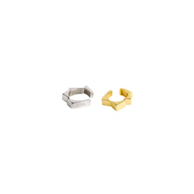Gutta Design Women's Silver Rung Earcuff Rhodium Plated