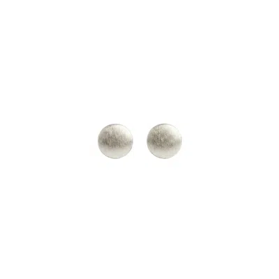 Gutta Design Women's White Point Earring Rhodium Plated In Silver