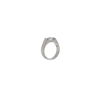 Gutta Design Women's White Valley Ring Rhodium Plated In Silver