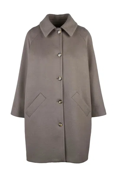 Guttha Raglan Coat - Grey In Brown