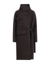 Guttha Woman Coat Chocolate Brown Size 6 Acrylic, Polyester, Wool In Brown