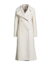 Guttha Woman Coat Ivory Size 8 Polyester, Viscose, Elastane In White