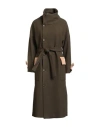 Guttha Woman Coat Military Green Size 6 Polyester, Nylon In Brown