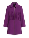 Guttha Woman Coat Purple Size 2 Virgin Wool, Polyamide, Cashmere In Purple