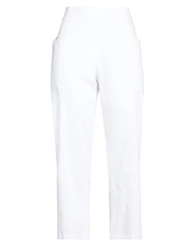 Guttha Woman Pants White Size 8 Cotton, Elastane