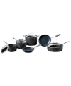 Guy Fieri 's Flavortown Hard-anodized Laser Titanium Aluminum 10-pc. Cookware Set In Charcoal