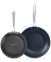 Guy Fieri 's Flavortown Hard-anodized Laser Titanium Aluminum Frypan, Set Of 2 In Charcoal