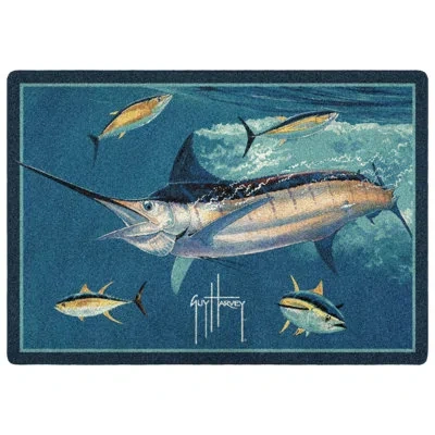 Guy Harvey Marlin Tuna Area Rug In Blue;navy